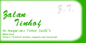 zalan tinhof business card